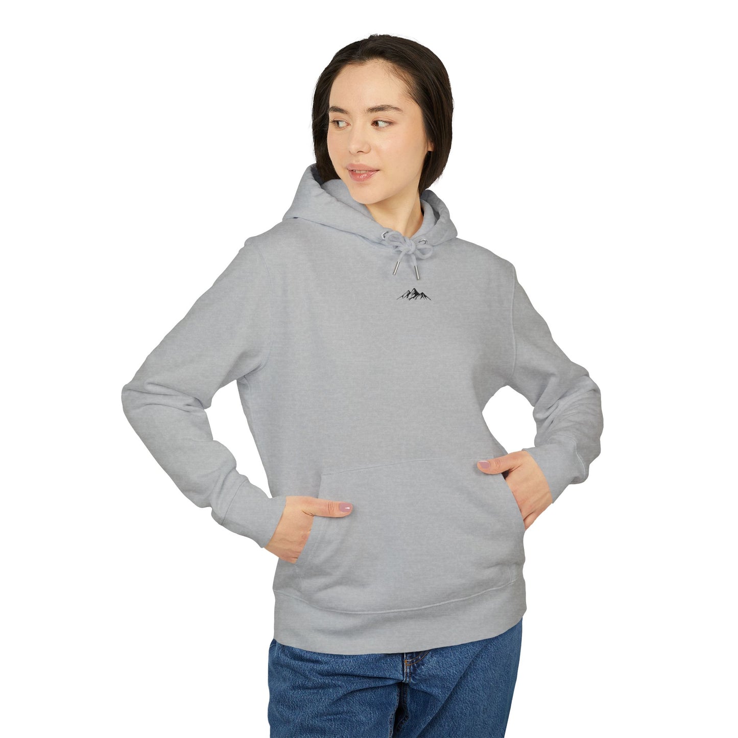 Mountain Nights Hoodie — Minimal Mountain & Pine Tree Graphic Pullover