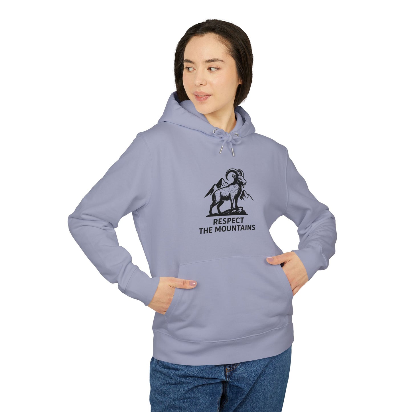 Ultra-Soft Organic Hoodie "Respect the Mountains"
