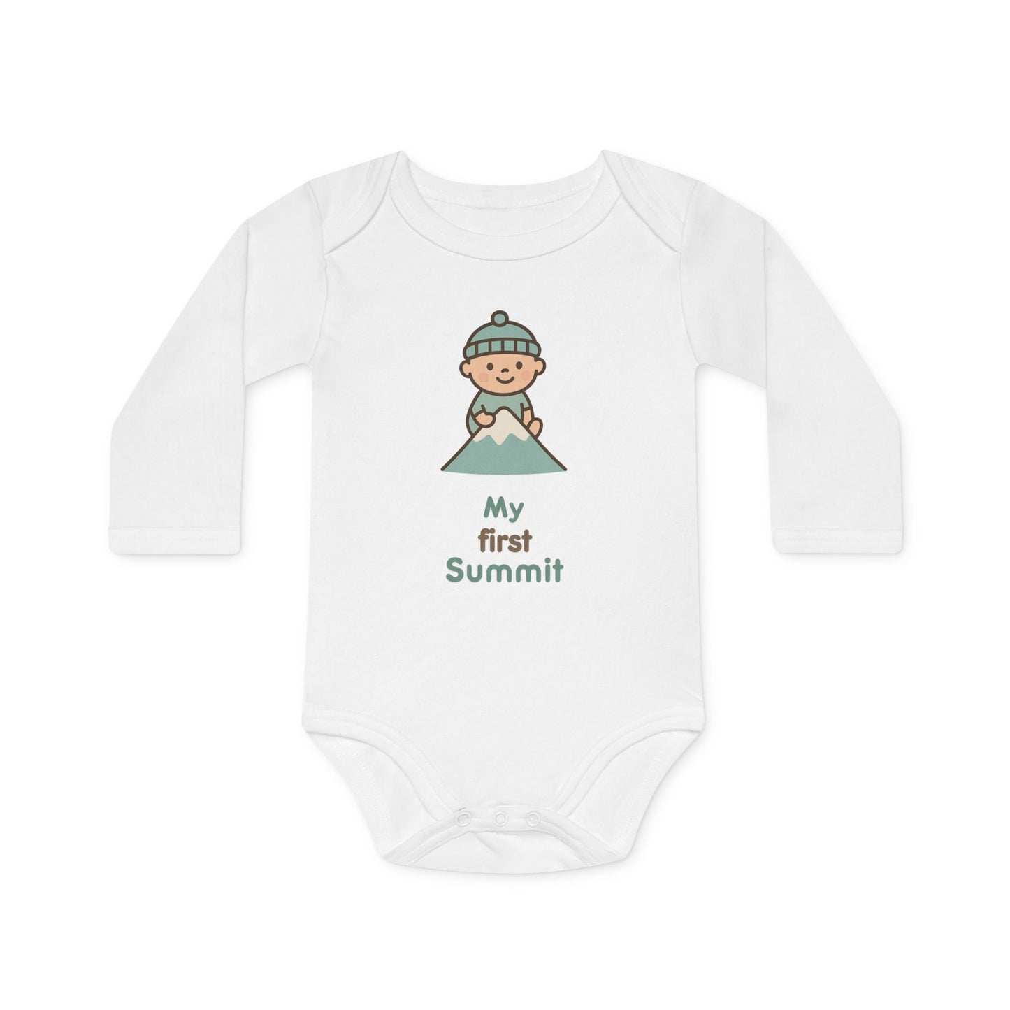 Baby Organic Bodysuit Long-Sleeve |  My first Summit | white