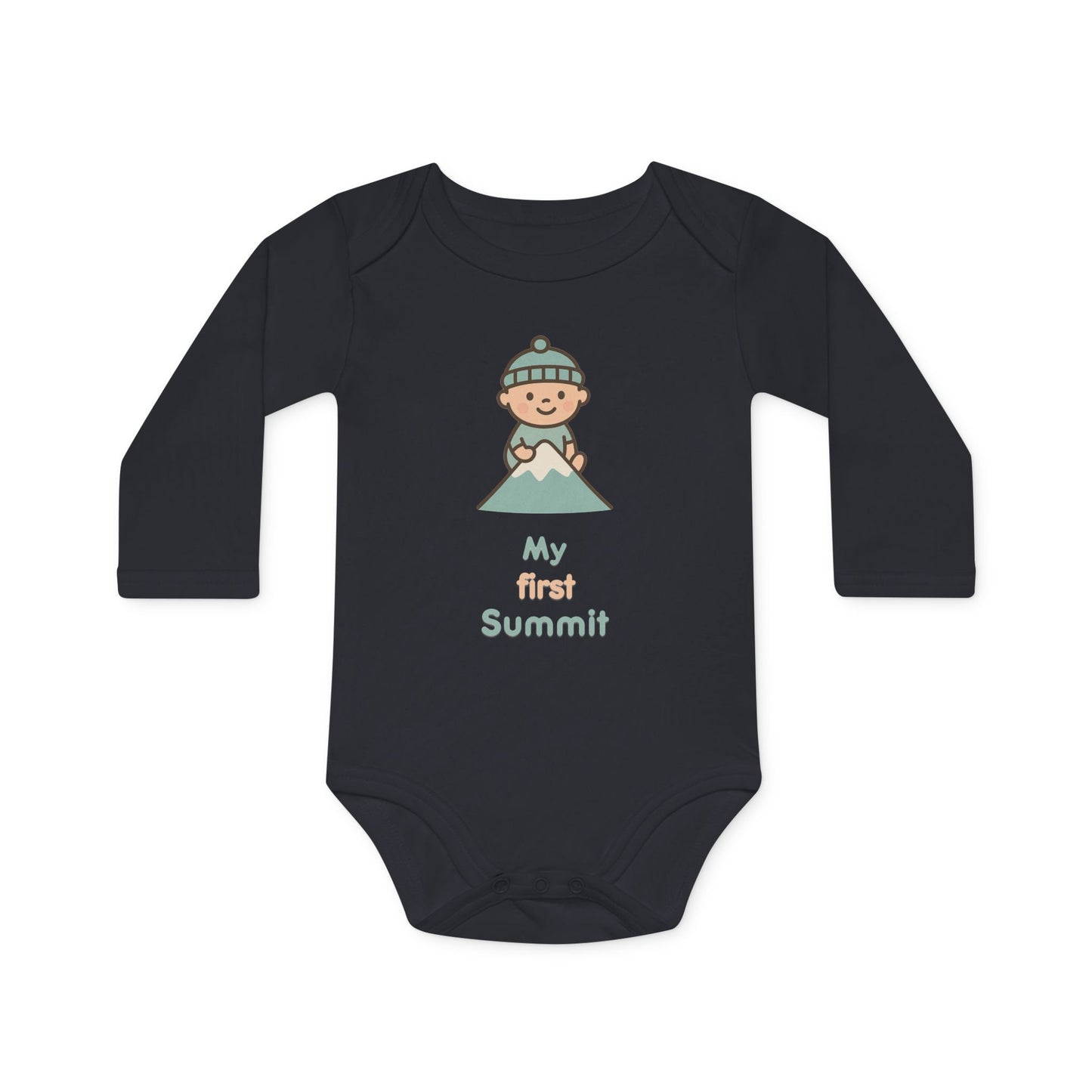 Baby Organic Bodysuit Long-Sleeve |  My first Summit | black