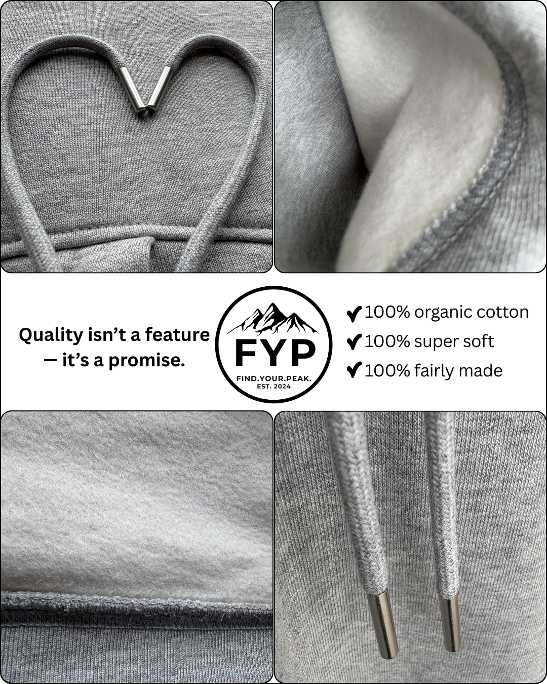 Ultra-Soft Organic Hoodie "Respect the Mountains"