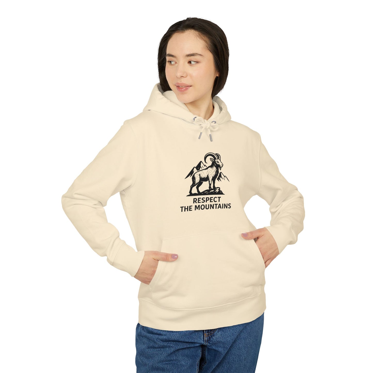 Ultra-Soft Organic Hoodie "Respect the Mountains"